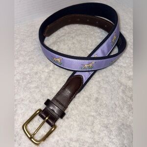 Vineyard Vines Mens Labrador Navy
Canvas Ribbon Leather Belt Size 38